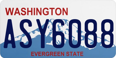 WA license plate ASY6088