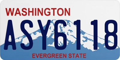 WA license plate ASY6118