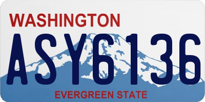 WA license plate ASY6136
