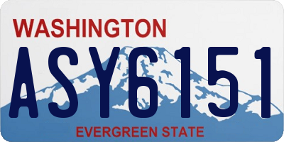 WA license plate ASY6151
