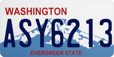 WA license plate ASY6213