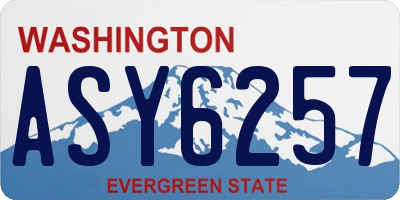 WA license plate ASY6257