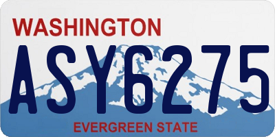 WA license plate ASY6275