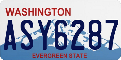WA license plate ASY6287
