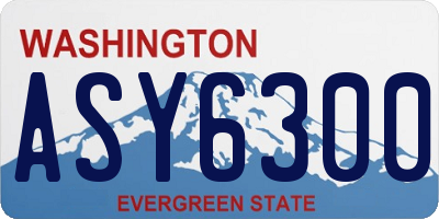 WA license plate ASY6300