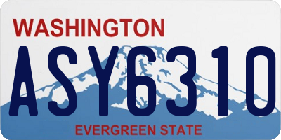 WA license plate ASY6310