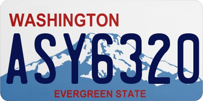 WA license plate ASY6320