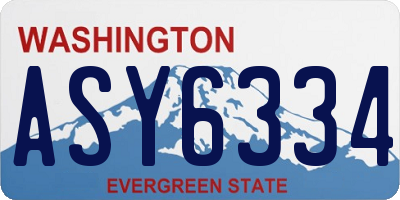 WA license plate ASY6334