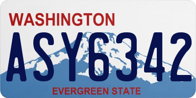 WA license plate ASY6342