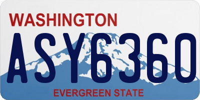 WA license plate ASY6360