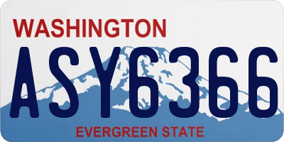 WA license plate ASY6366