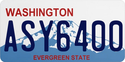 WA license plate ASY6400