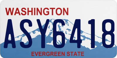 WA license plate ASY6418