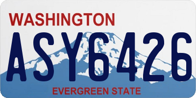 WA license plate ASY6426