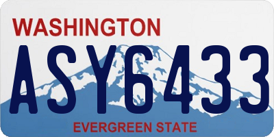 WA license plate ASY6433