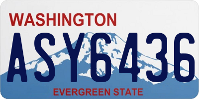 WA license plate ASY6436