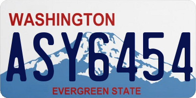 WA license plate ASY6454