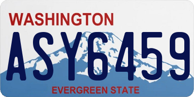 WA license plate ASY6459