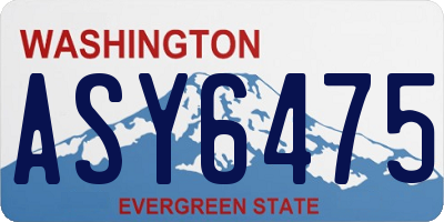 WA license plate ASY6475