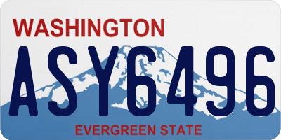 WA license plate ASY6496