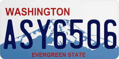 WA license plate ASY6506