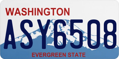 WA license plate ASY6508