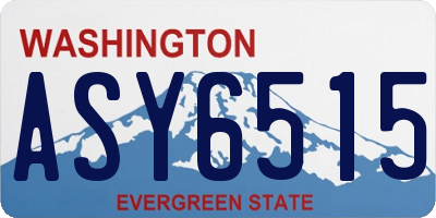 WA license plate ASY6515