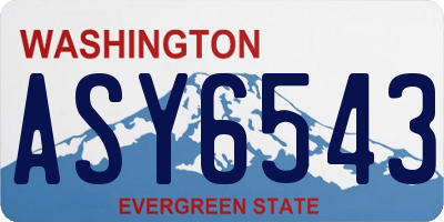 WA license plate ASY6543