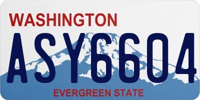 WA license plate ASY6604