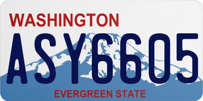 WA license plate ASY6605