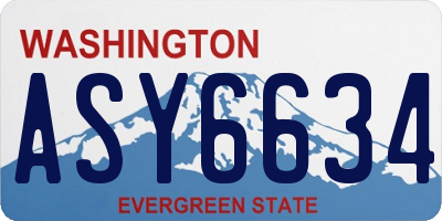 WA license plate ASY6634