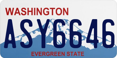 WA license plate ASY6646