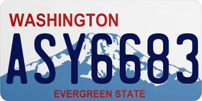 WA license plate ASY6683