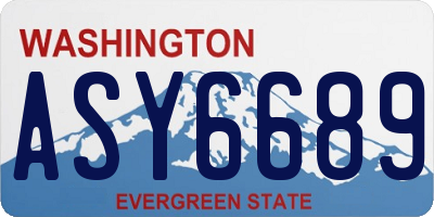 WA license plate ASY6689