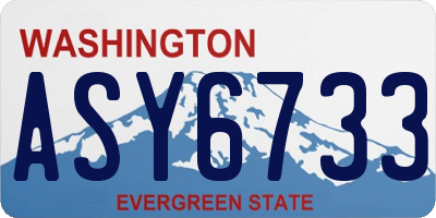 WA license plate ASY6733