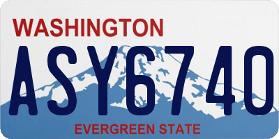 WA license plate ASY6740
