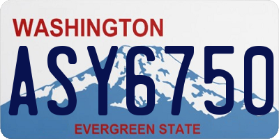 WA license plate ASY6750