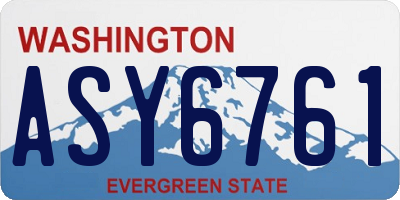 WA license plate ASY6761