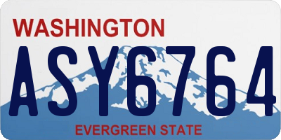 WA license plate ASY6764