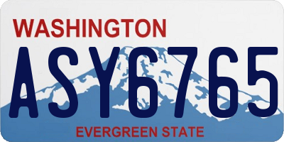WA license plate ASY6765
