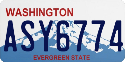 WA license plate ASY6774