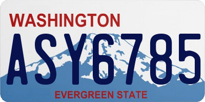 WA license plate ASY6785