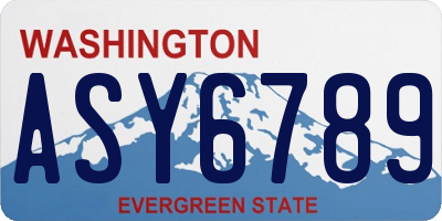 WA license plate ASY6789