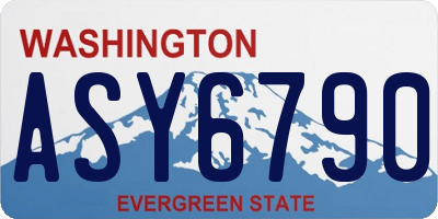 WA license plate ASY6790