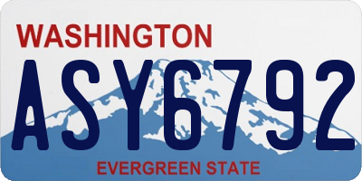 WA license plate ASY6792