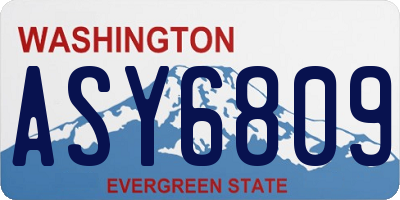 WA license plate ASY6809