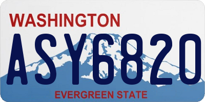WA license plate ASY6820
