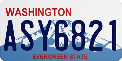 WA license plate ASY6821