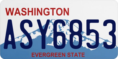 WA license plate ASY6853