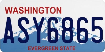 WA license plate ASY6865